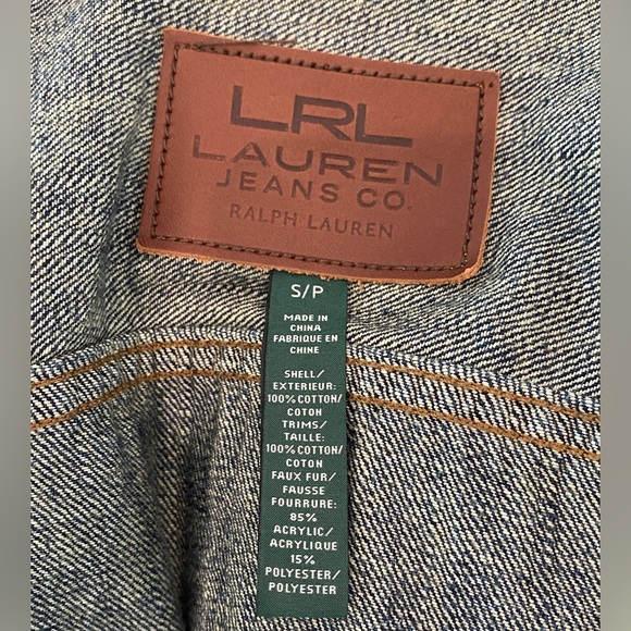 NWOT Ralph Lauren Denim Jeans Jacket with Detachable Faux Fur - Picture 13 of 14